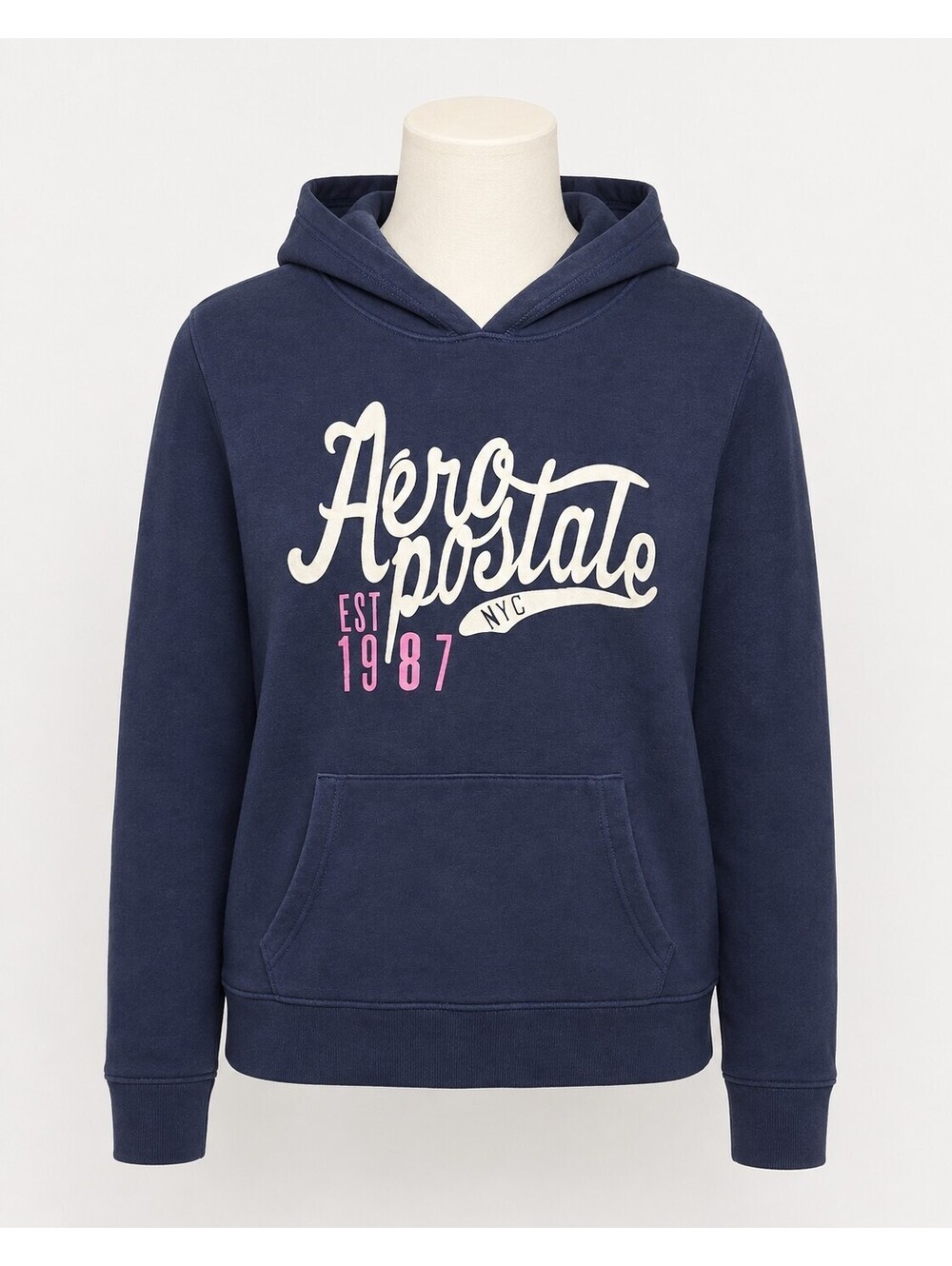 Vintage Y2K Aeropostale Navy Pullover Graphic Logo Hoodie Classic Preppy 2000s‎